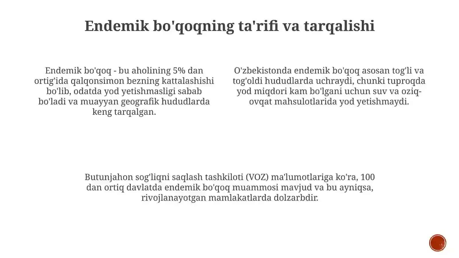 Endemik buqoq va gipotireoz patogenezi va davolash usullari 3