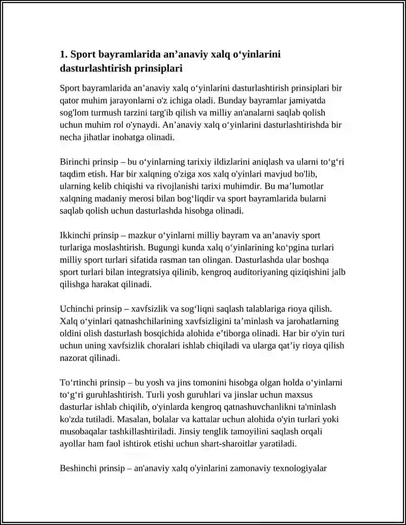 SPORT BAYRAMLARI TADBIRLARINI OʻTKAZISH JARAYONIDAGI HALQ OʻYINLARIDAN FOYDALANISH 3