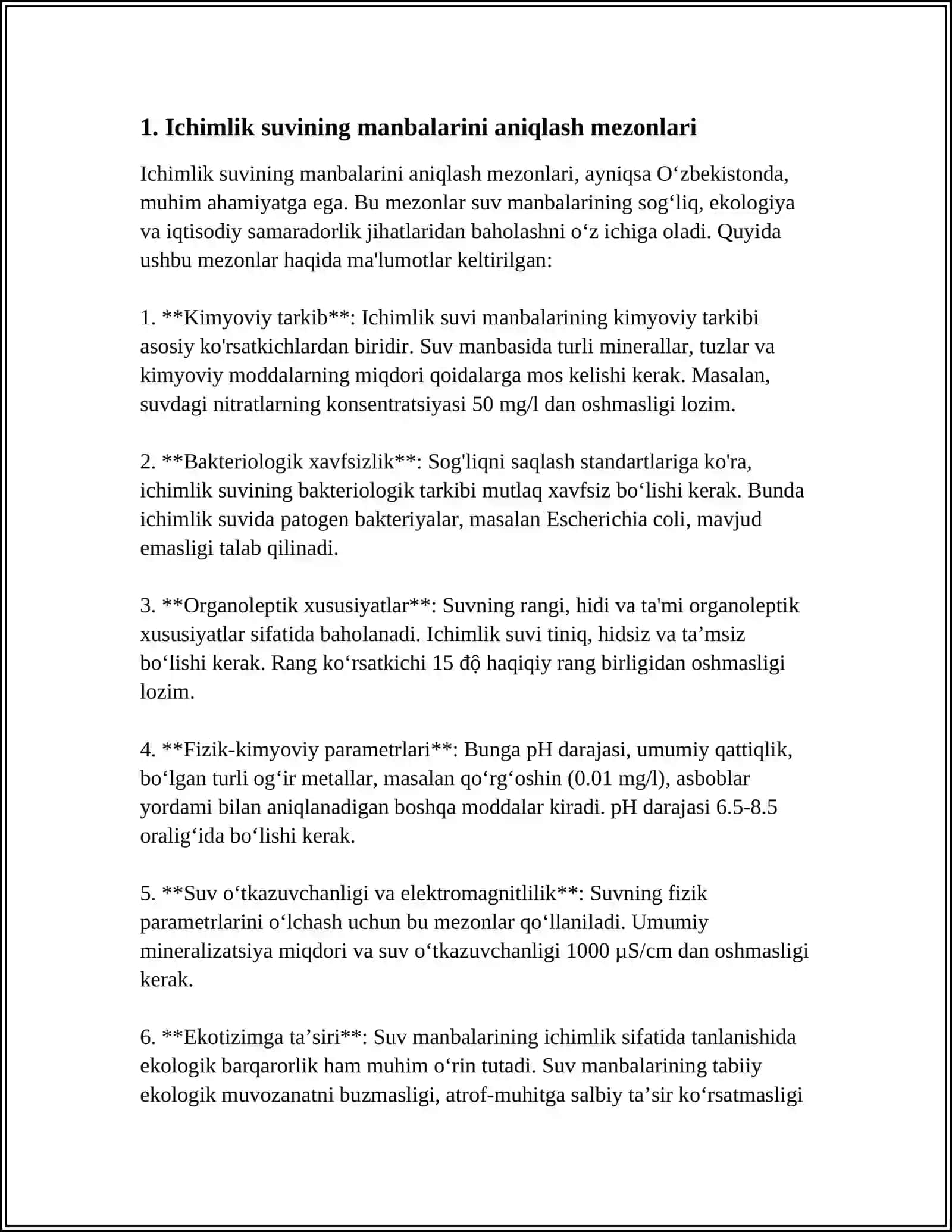 ICHIMLIK SUVI MANBASINI TANLASH 3