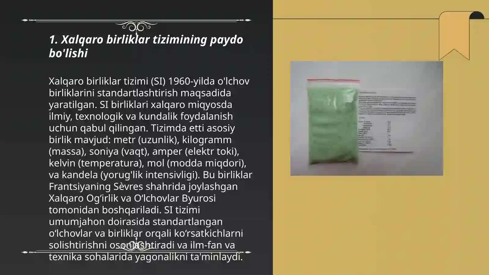 Metrologiya bólimiga oid xalqaro birikmalar tizimi 3