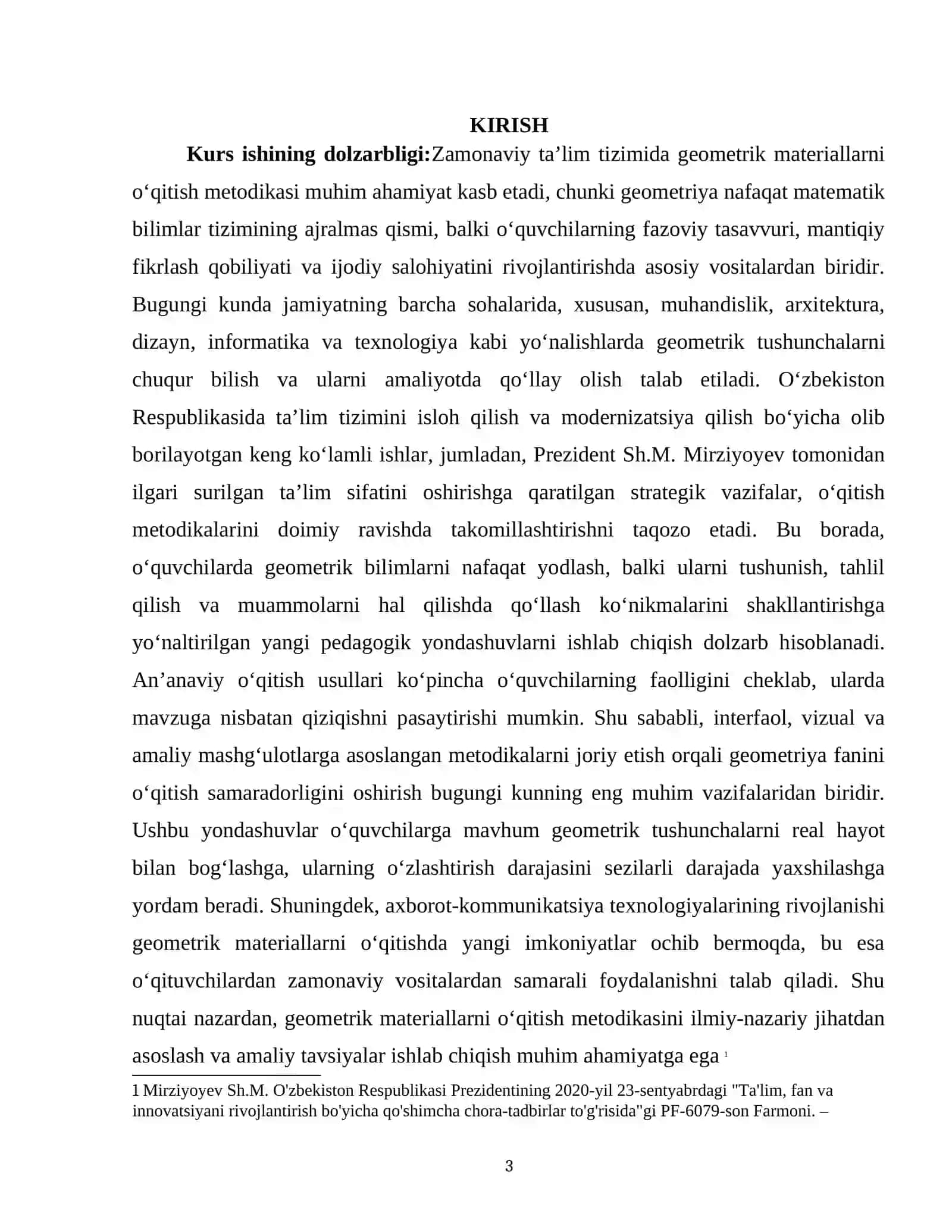 GEOMETRIK MATERIALLARNI OʻQITISH METODIKASI 3