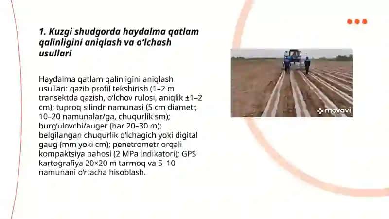 Kuzgi shudgor, haydalma qatlam qalinligini oshirish usullari 3