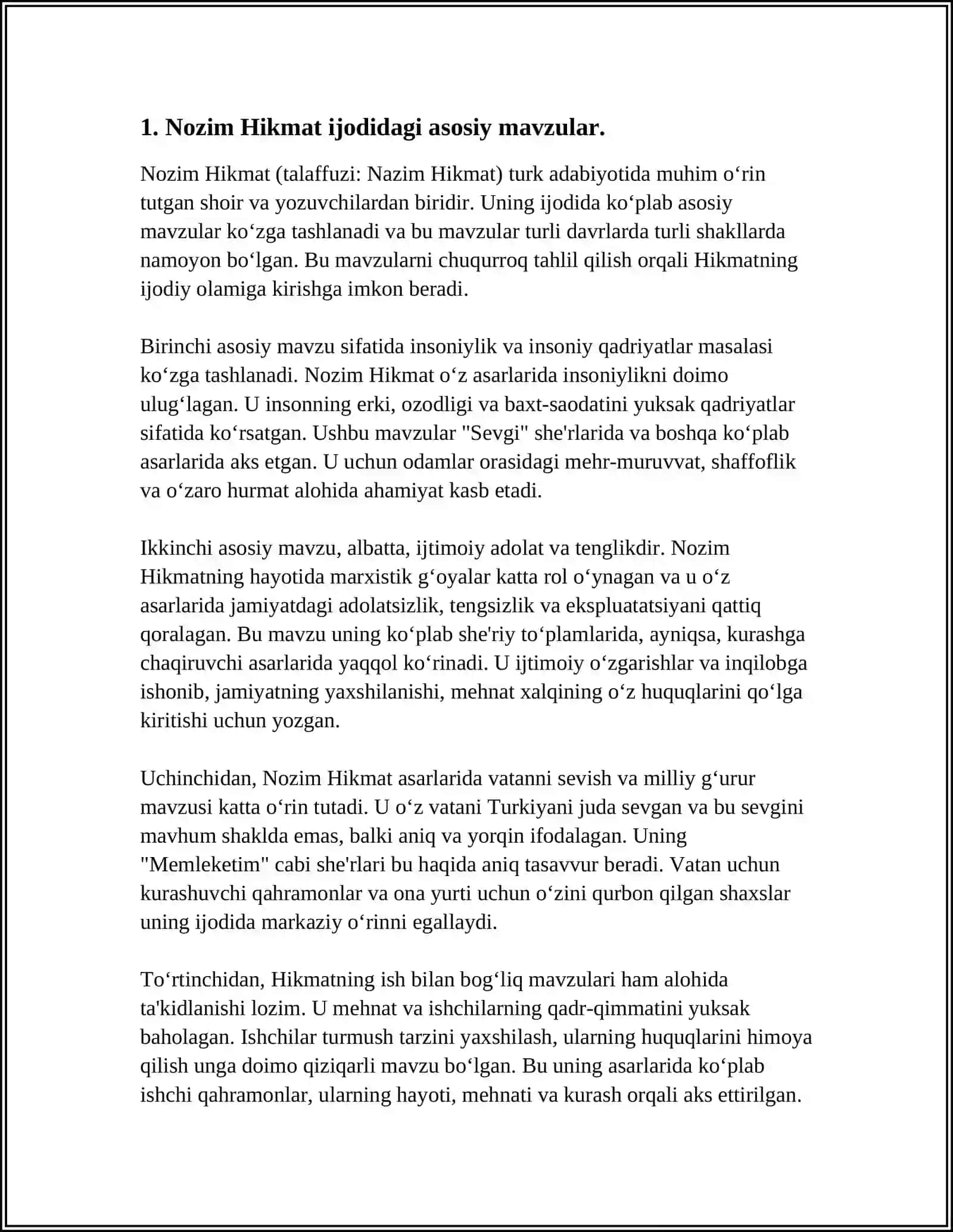 NOZIM HIKMAT IJODI BO‘YICHA ILMIY-TANQIDIY MAQOLA 3