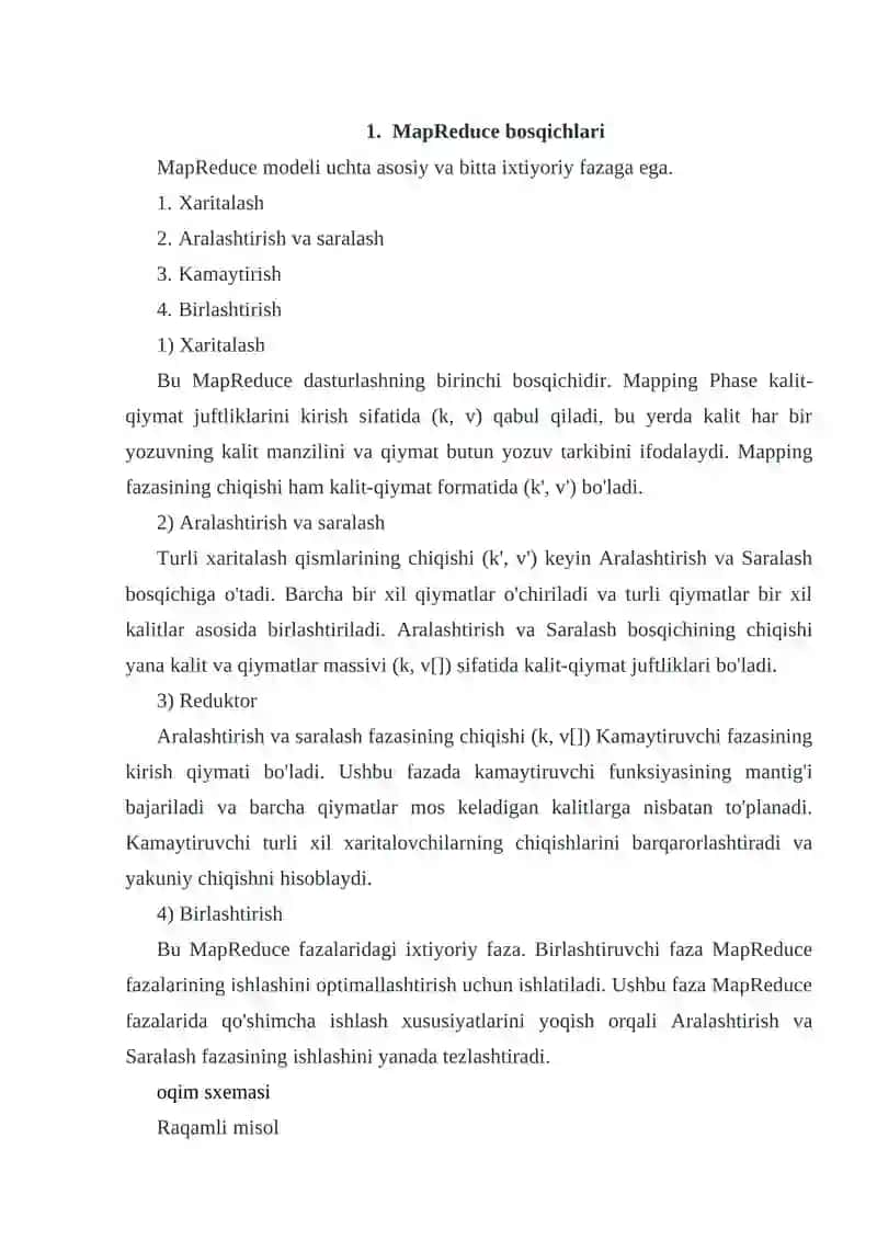 MapReduce modeli asosida ma'lumotlami qayta ishlash 3