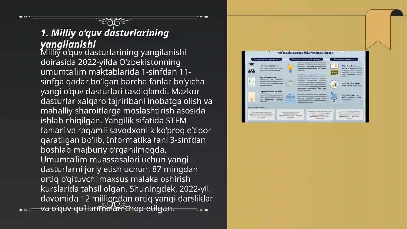 Oʻzbekiston respublikasi taʼlim sohasida amalga oshirilgan islohotlar 3