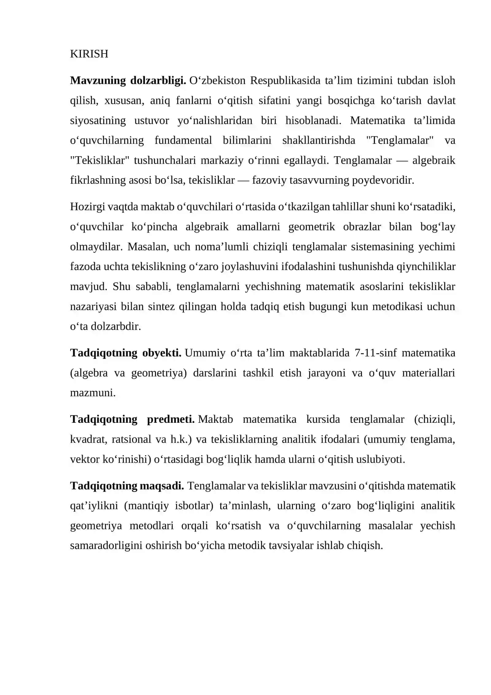 Maktab matematika kursida tenglama va tekisliklarni yechish usullarining matematik asoslari 3