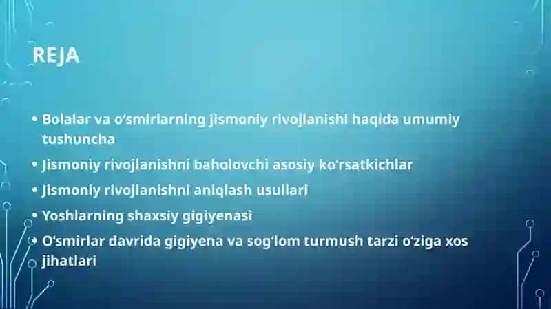 Bolalar va o'smirlar jismoniy rivojlanishi baholovchi ko'rsatkichlar 3