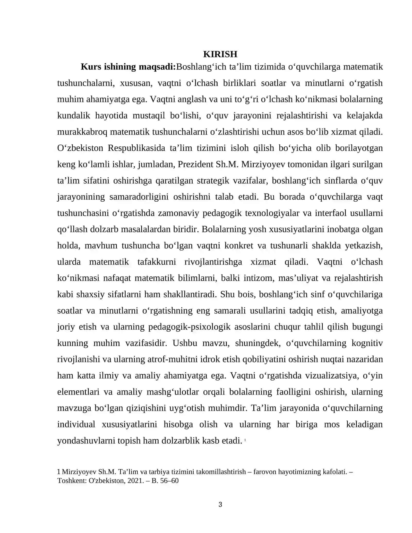 "BOSHLANGʻICH SINF OʻQUVCHILARINI SOATLAR VA MINUTLAR BILAN TANISHTIRISH USULLARI" 3
