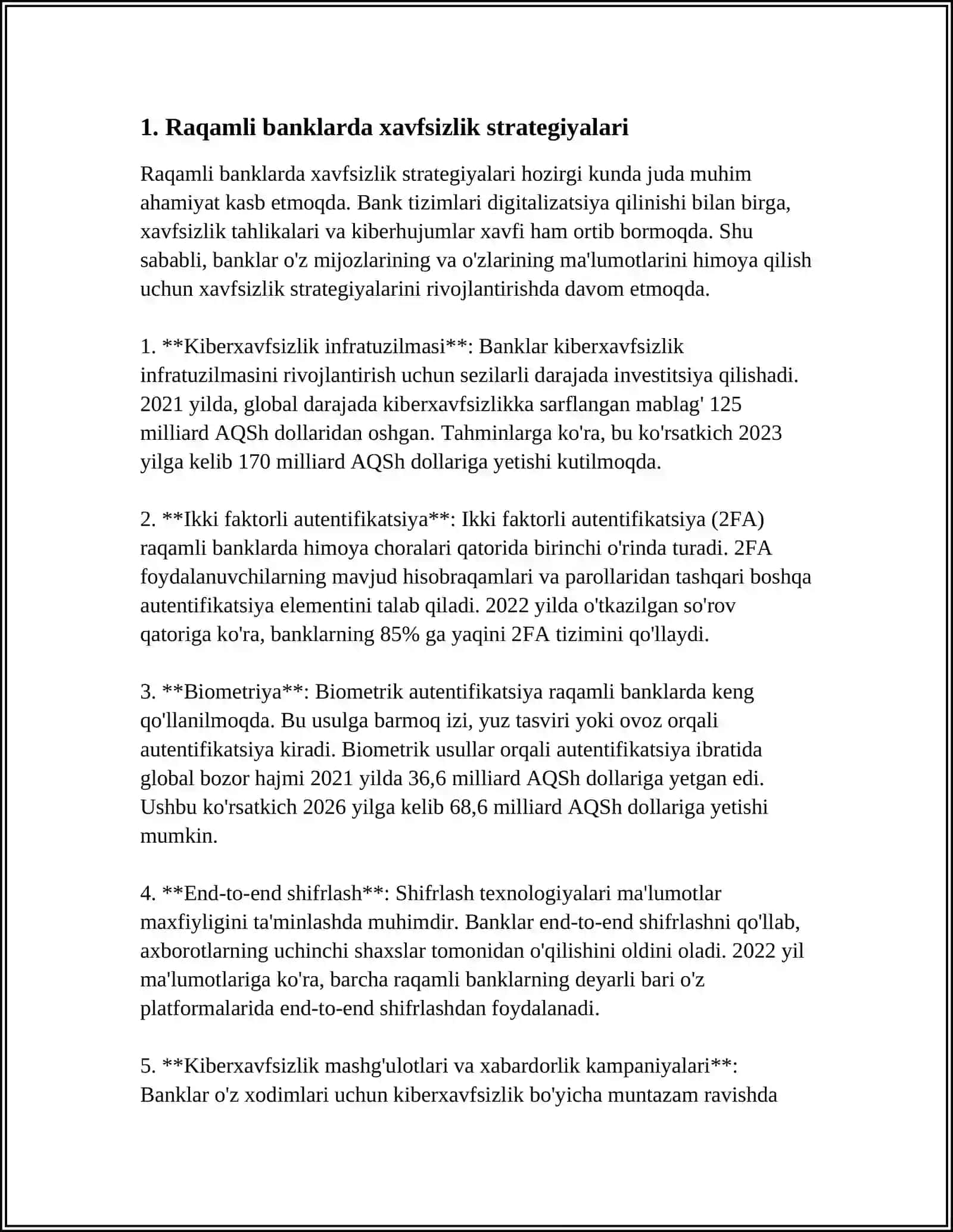 Raqamli Banklar Xavfsizligini Ta'minlash va Ularning Texnik Talablari 3