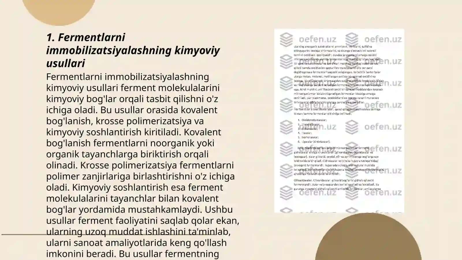 Fermentlarni immobilizatsiyalash 3