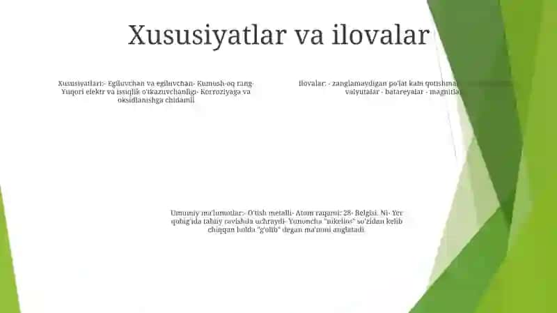 Nikel Haqida Umumiy Malumot 3