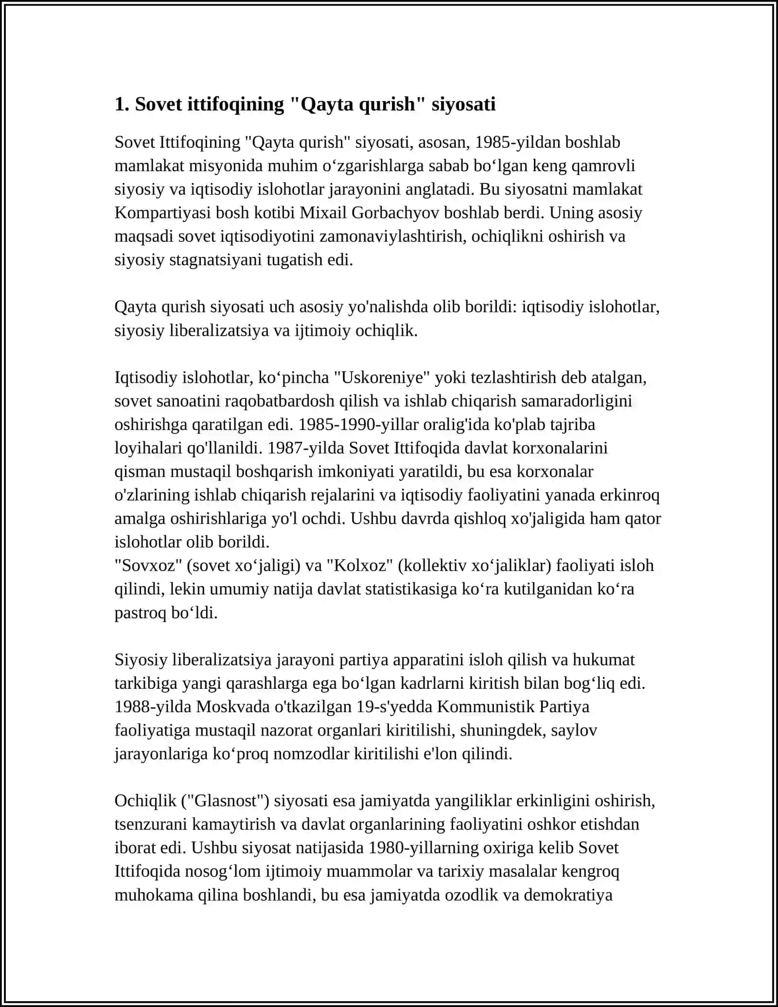 QAYTA QURUSH" YILLARIDA O'ZBEKISTONDAGI IJTIMOIY-SIYOSIY VAZIYAT 3