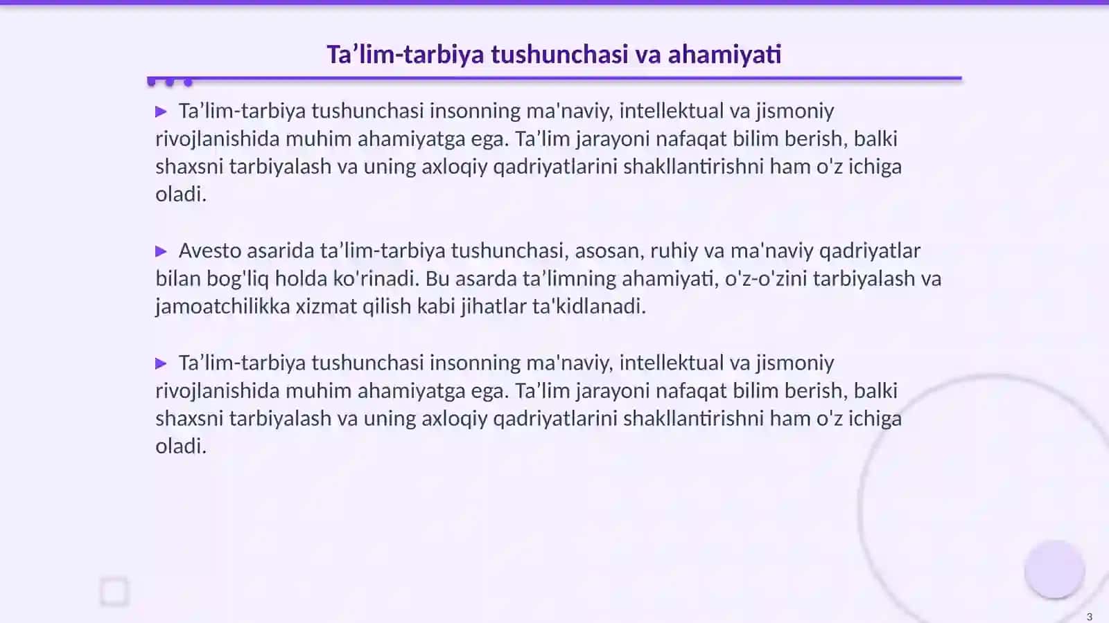 "Avesto"da taʼlim-tarbiyaga oid fikrlar 3