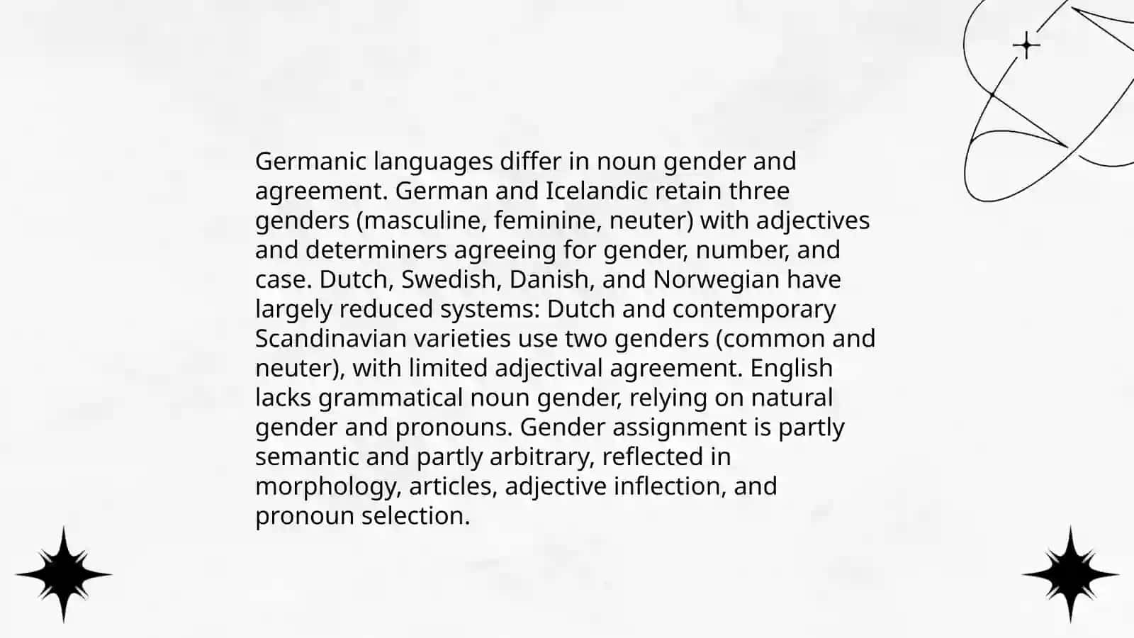 Basic grammatical features of Germanic languages 3