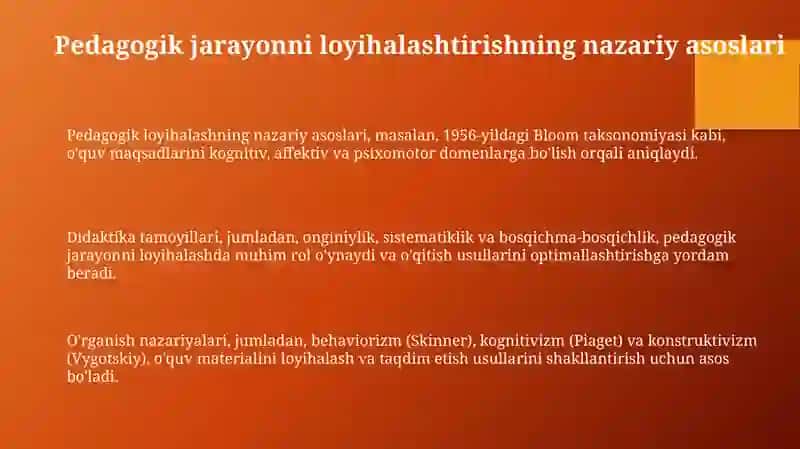 Pedagogik jarayonni loyihalash texnologiyasi 3