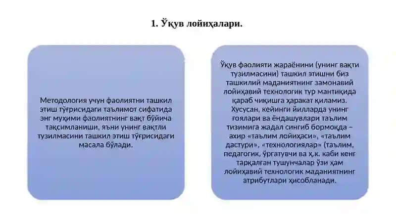 O‘QUV FAOLIYATI JARAYONINI TASHKIL ETISH 3