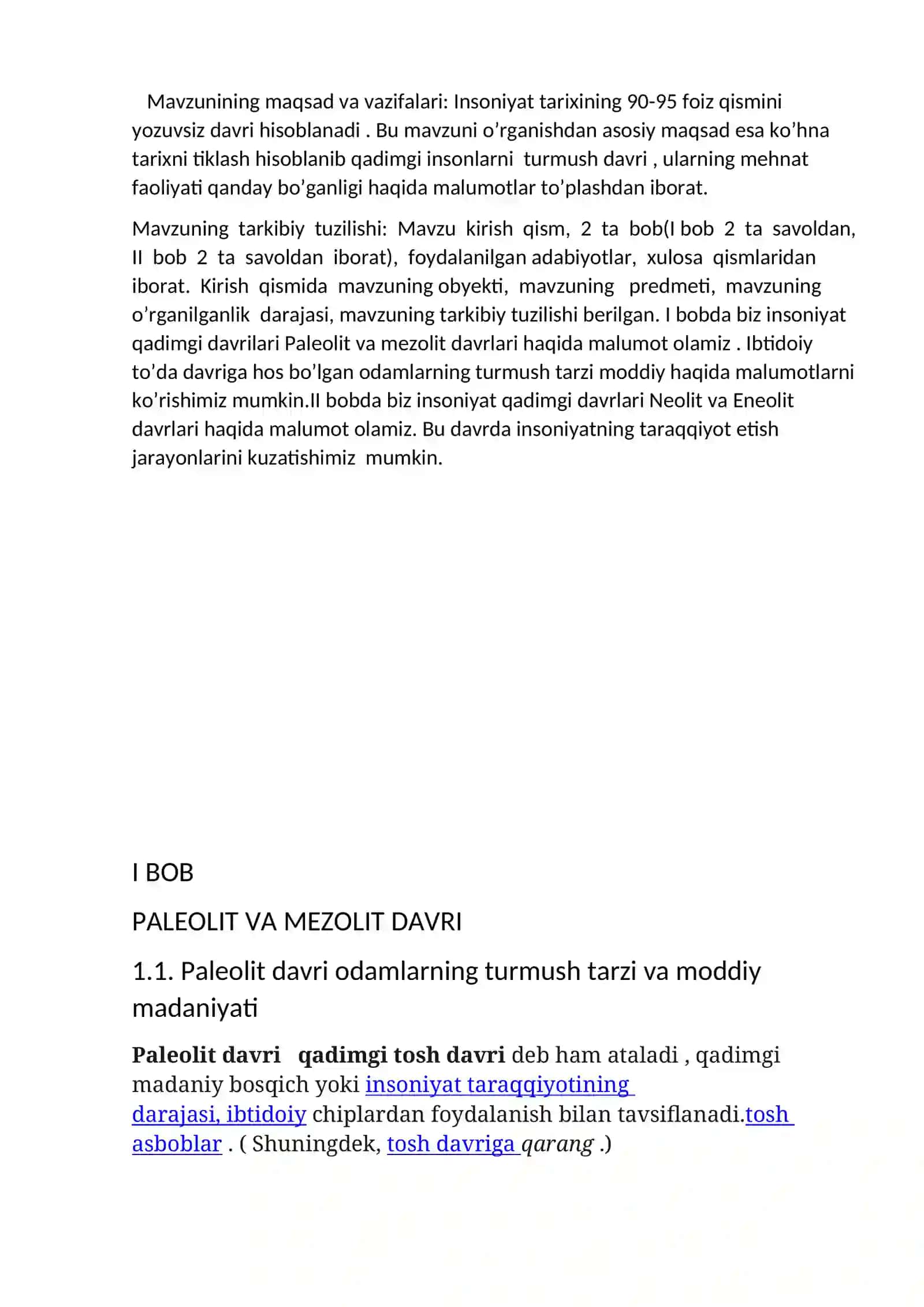 INSON EVOLUTSIYASI VA OLD TARIXI FANIDAN 3