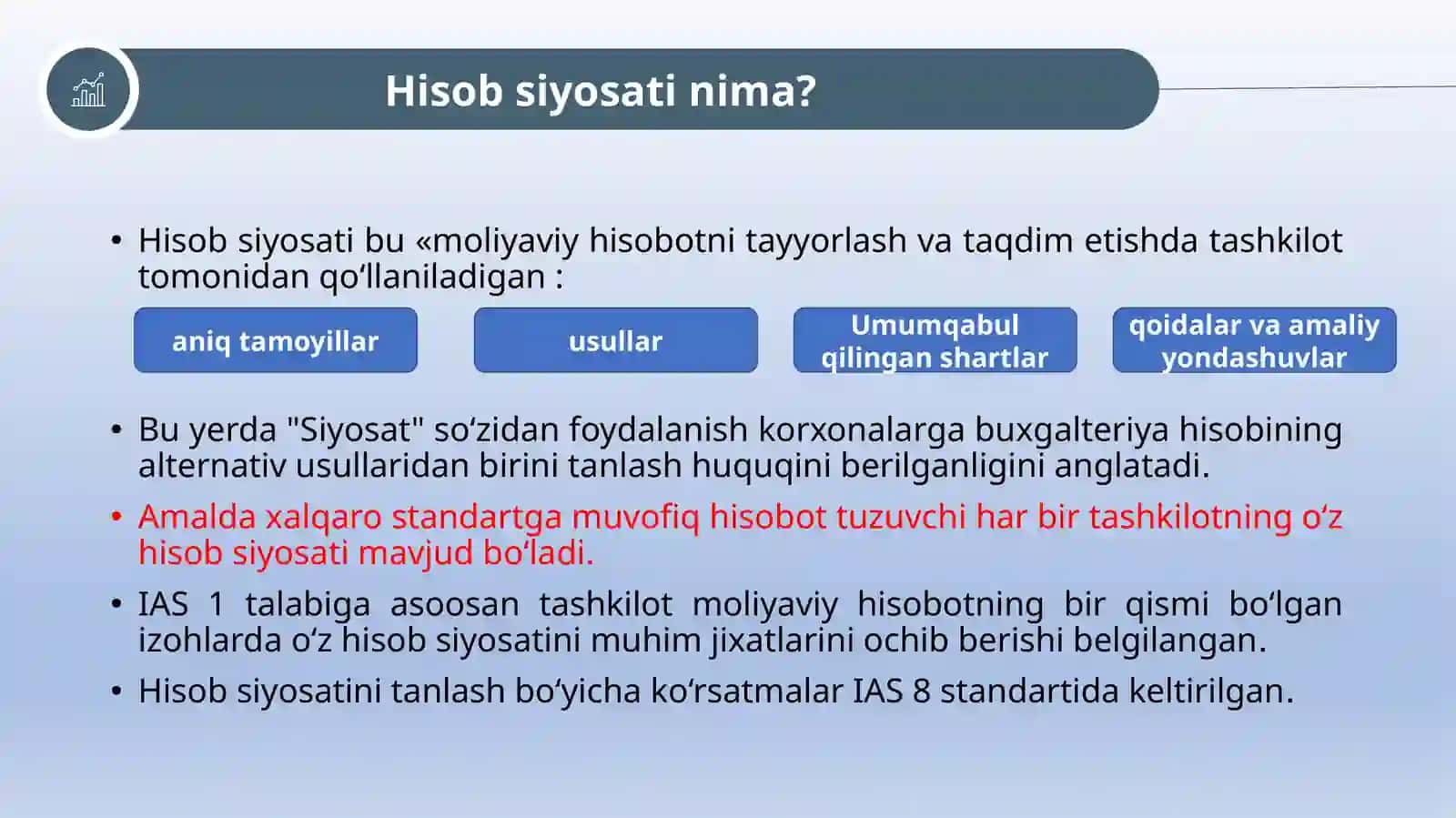 Hisob siyosati, hisoblab chiqilgan baholardagi o’zgarishlar va xatolar 3
