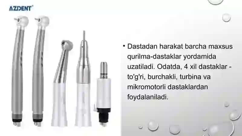 STOMATOLOGIYADA ISHLASH UCHUN XAVFSIZLIK QOIDALARI. STOMATOLOGIK ASBOB-USKUNALAR BILAN ISHLASH QOIDA 3
