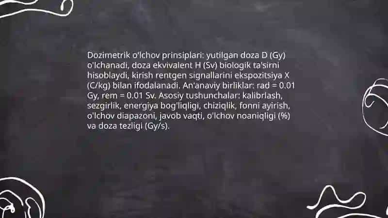 Dozimetriya metodlari. Dozimetrik asboblar tasnifi 3