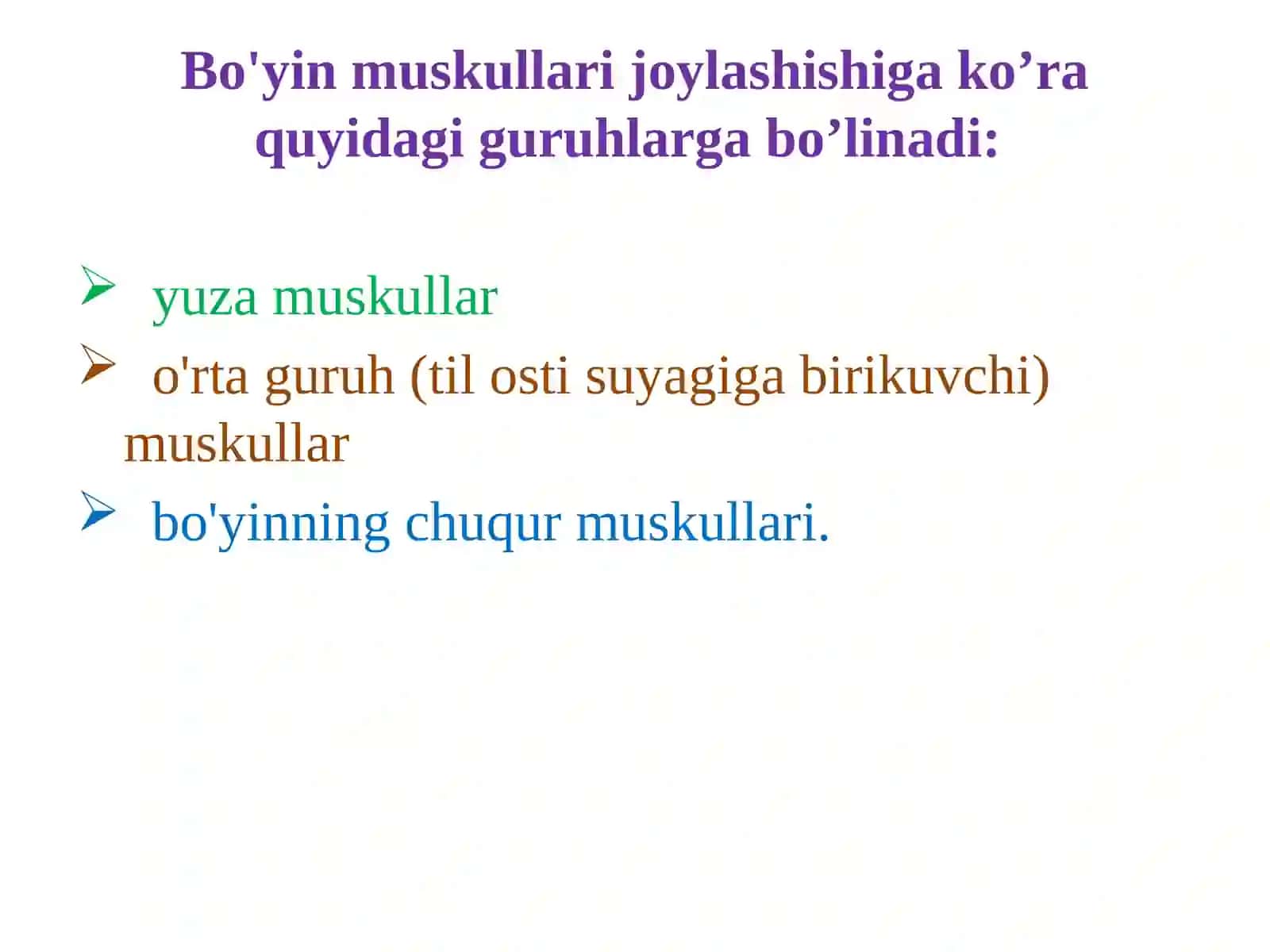 Miologiya. Muskullar haqida ta’limot 3
