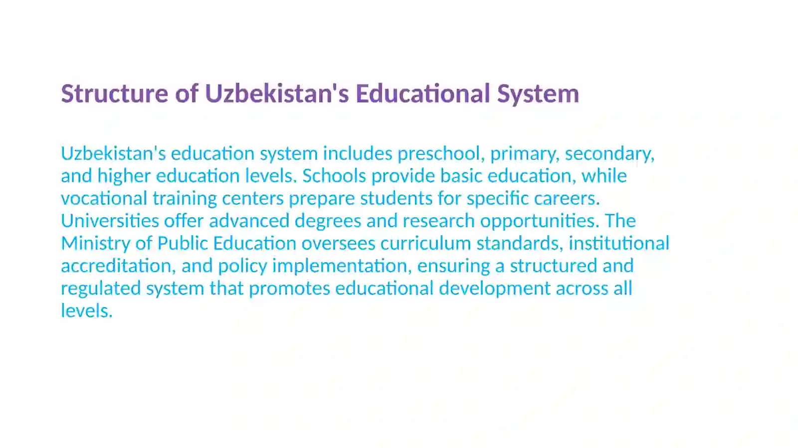The educational system of Uzbekistan 3