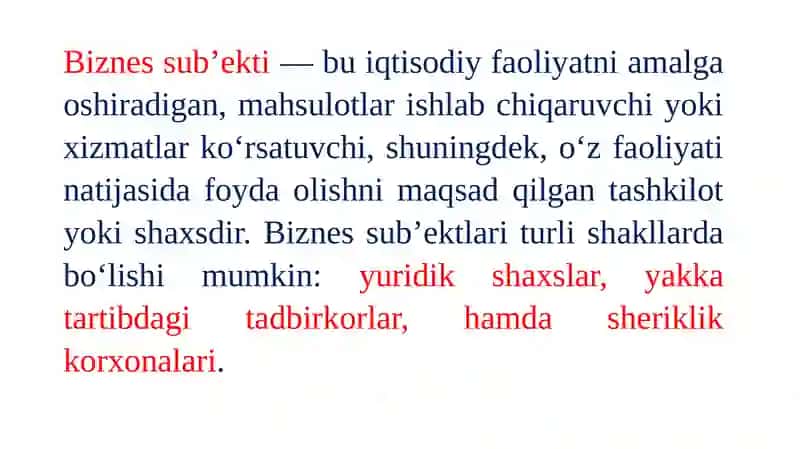 Biznesjarayonidaxo’jaliksub’ektivauningkapitaliningtashkiltopishstrukturasi 3
