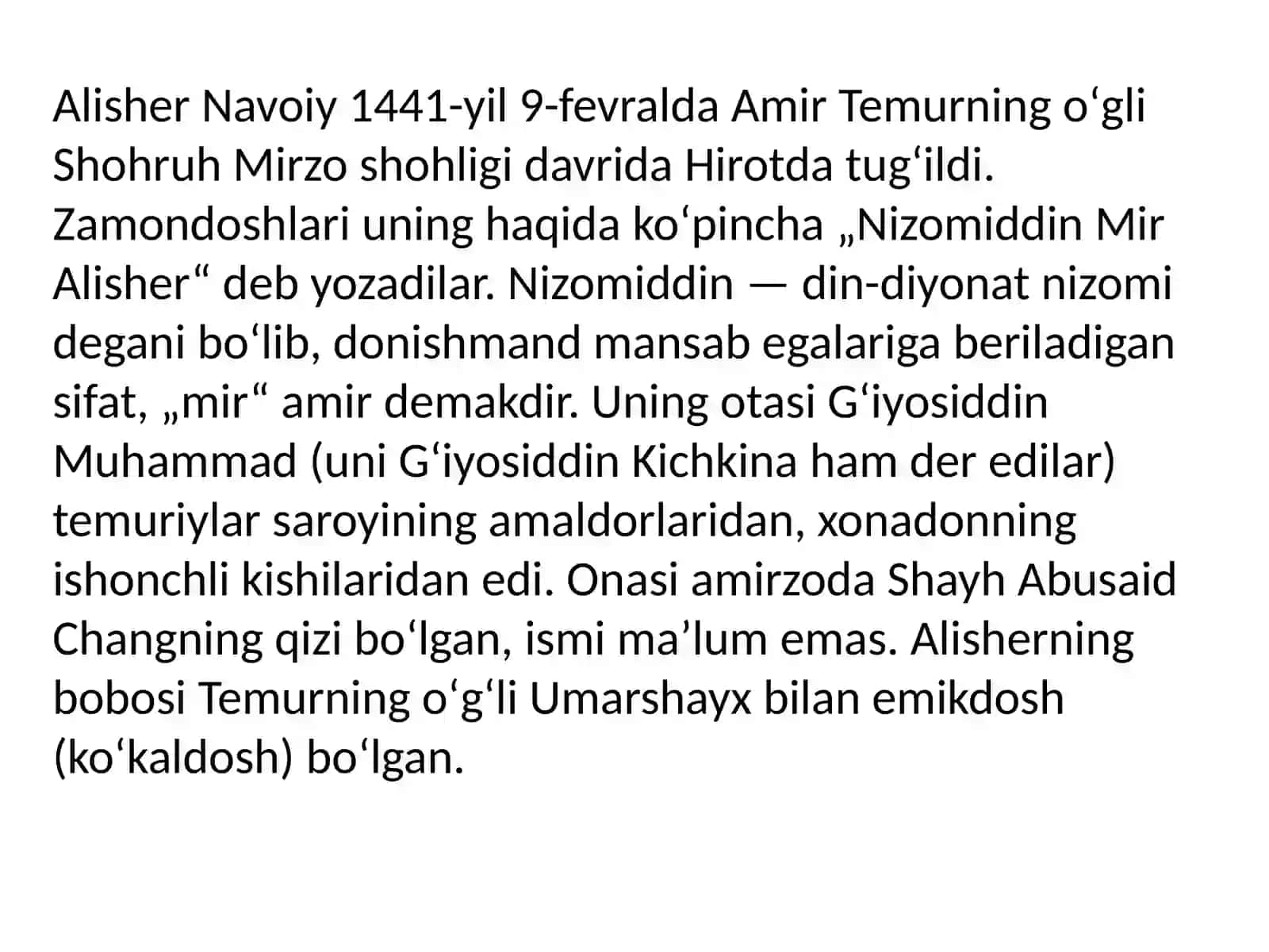 Alisher Navoiyning,,ʼʼMuhokamat ul-lugʻatayinʼʼ asari ikki til (oʻzbek va fors)muhokamasiga bagʻishlangan 3