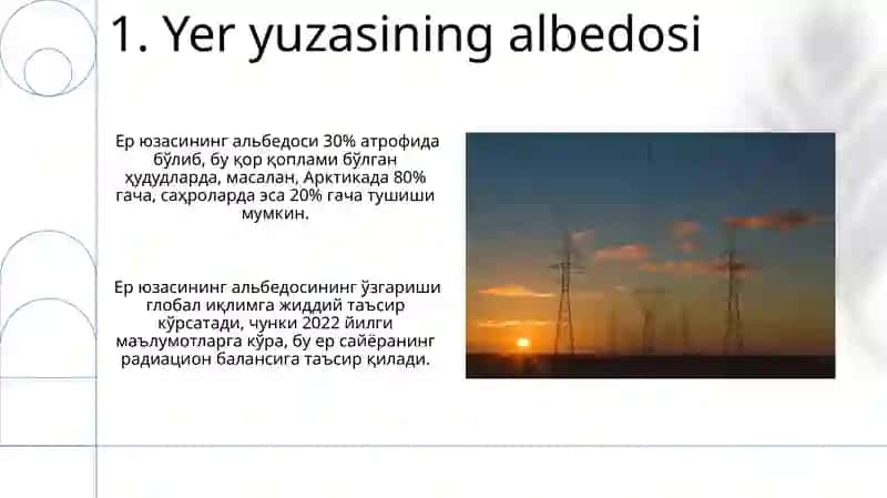 Quyosh energiyasining atmosfera va yer sirtidagi o'zgarishlari 3
