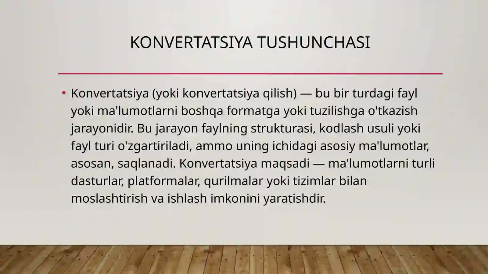 Konvertatsiya. Fayllarni bir formatdan boshqa formatga o`tkazish 3