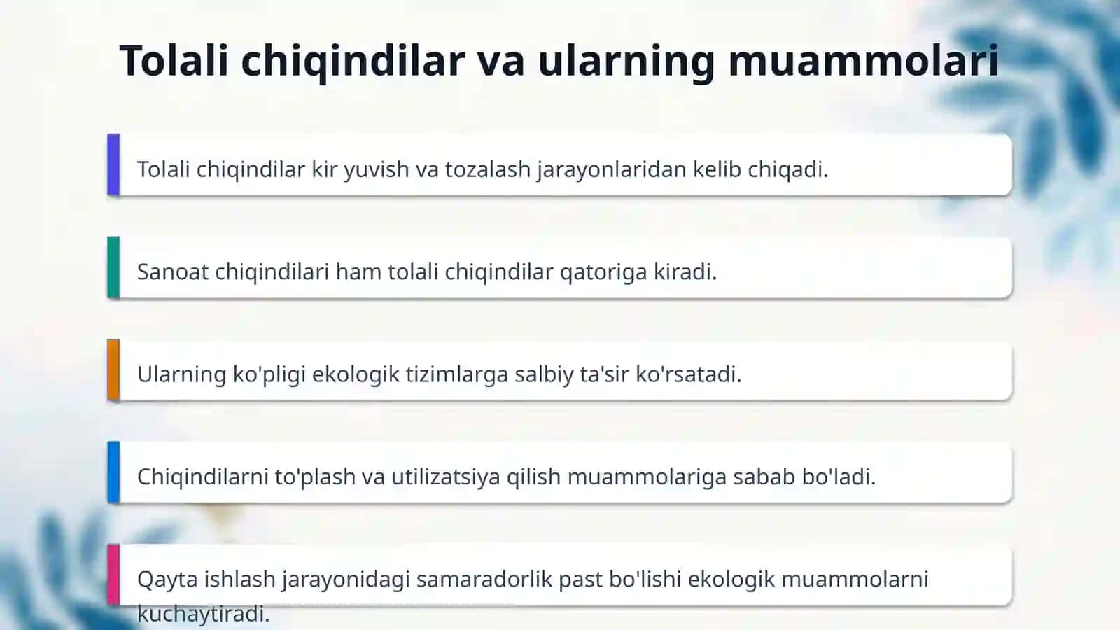 Tolali chiqindilar va ikkilamchi xom ashyodan foydalanish istiqbollari 3
