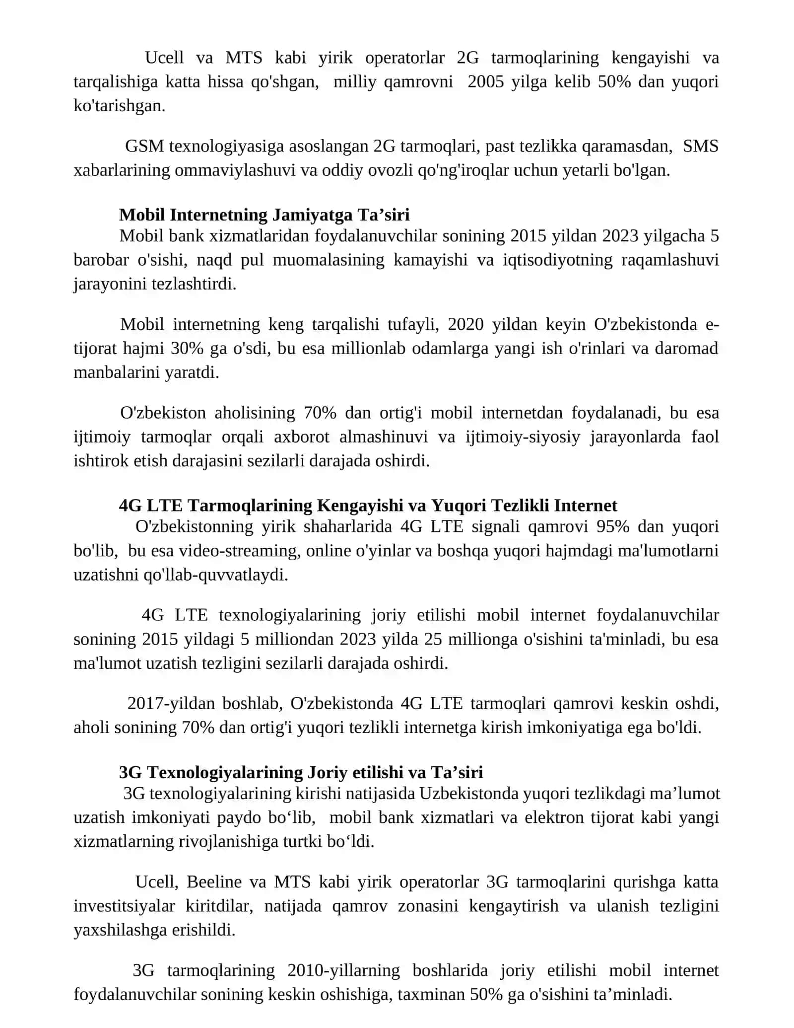 O'zbekistonda mobil texnologiyalar bozorining rivojlanish bosqichlari 3