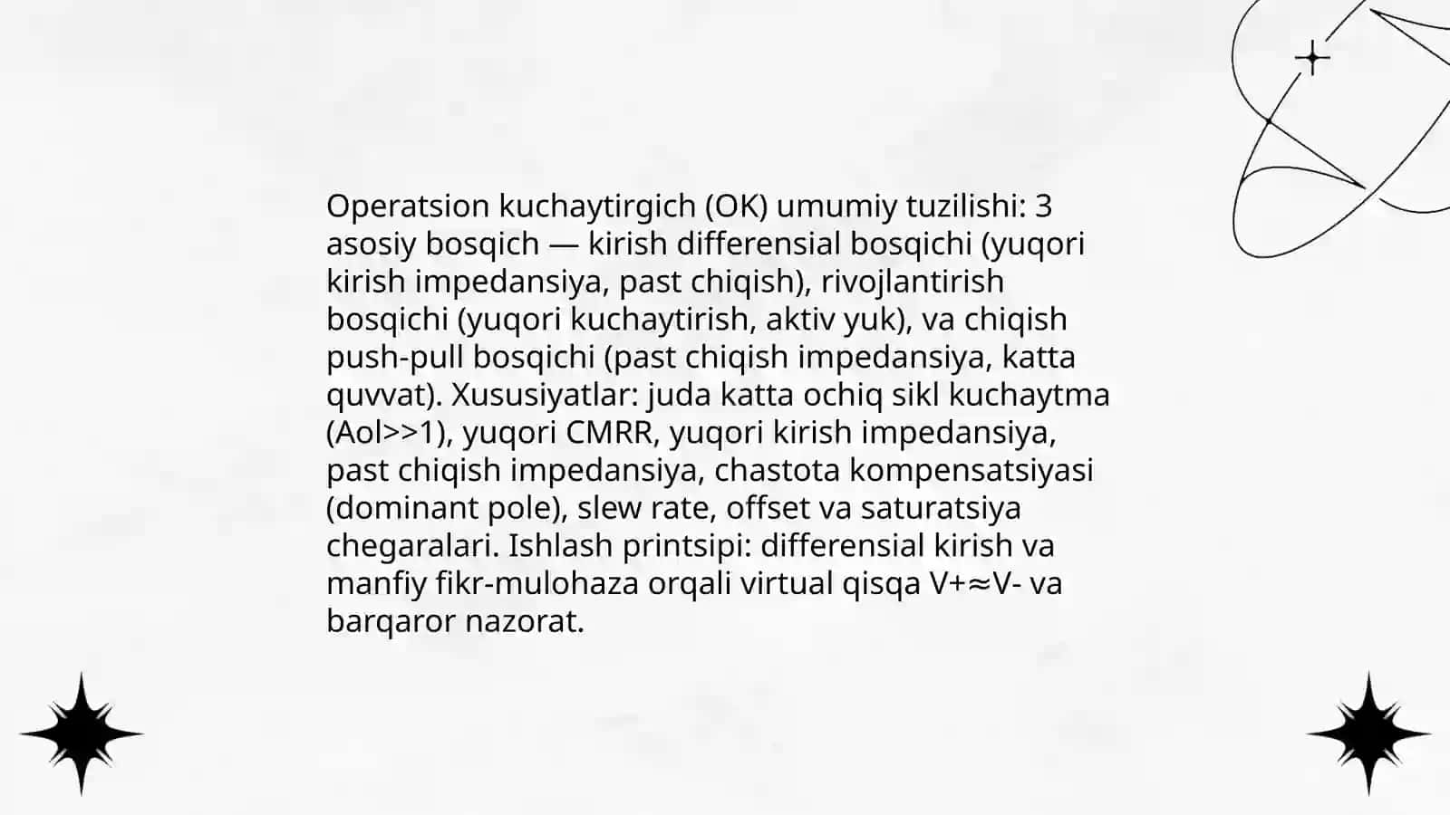 Operatsion kuchaytirgichlarni o’rganish 3