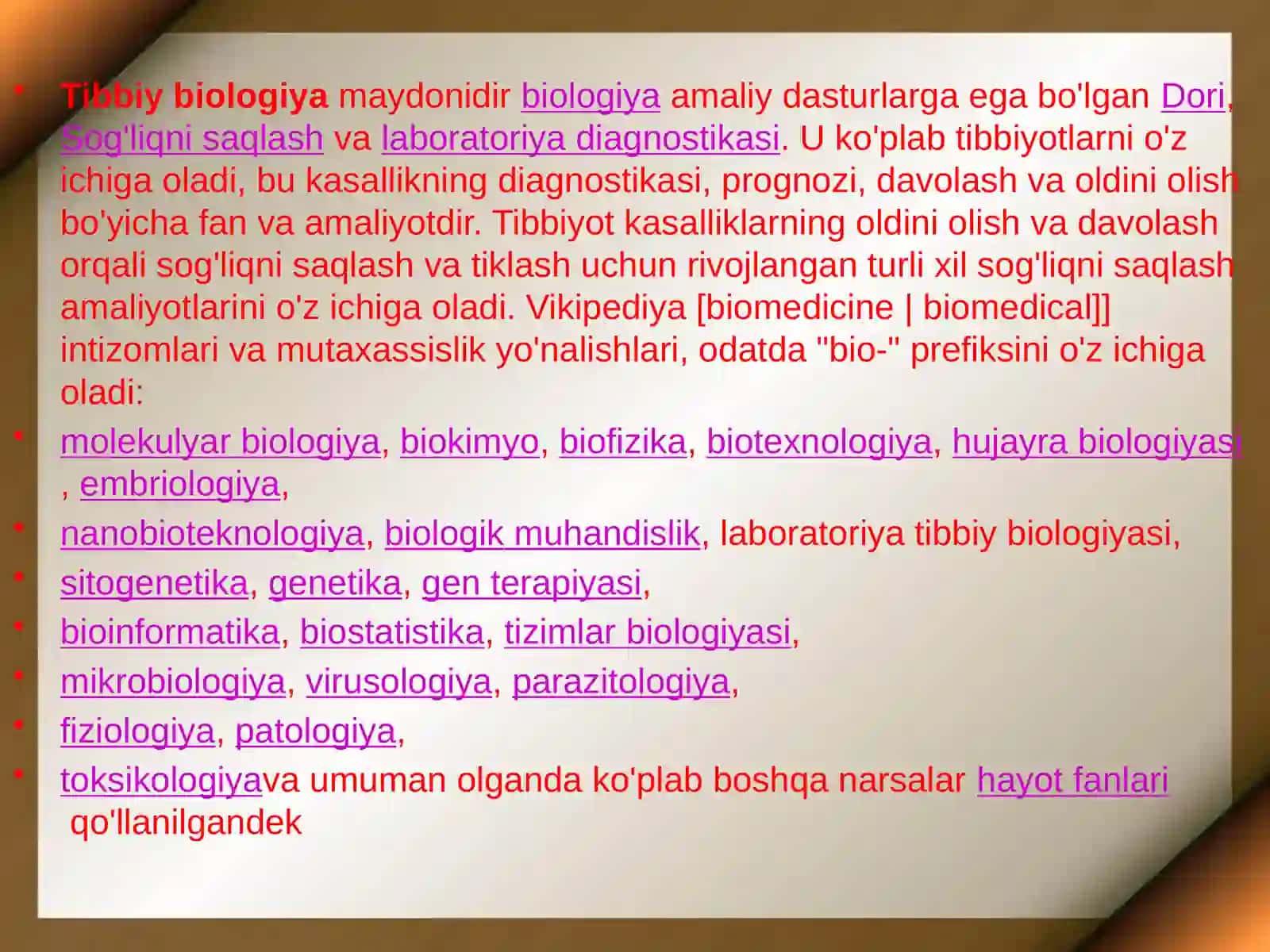 Tibbiyotningbiologikfanlarbilanbog'liqligi 3