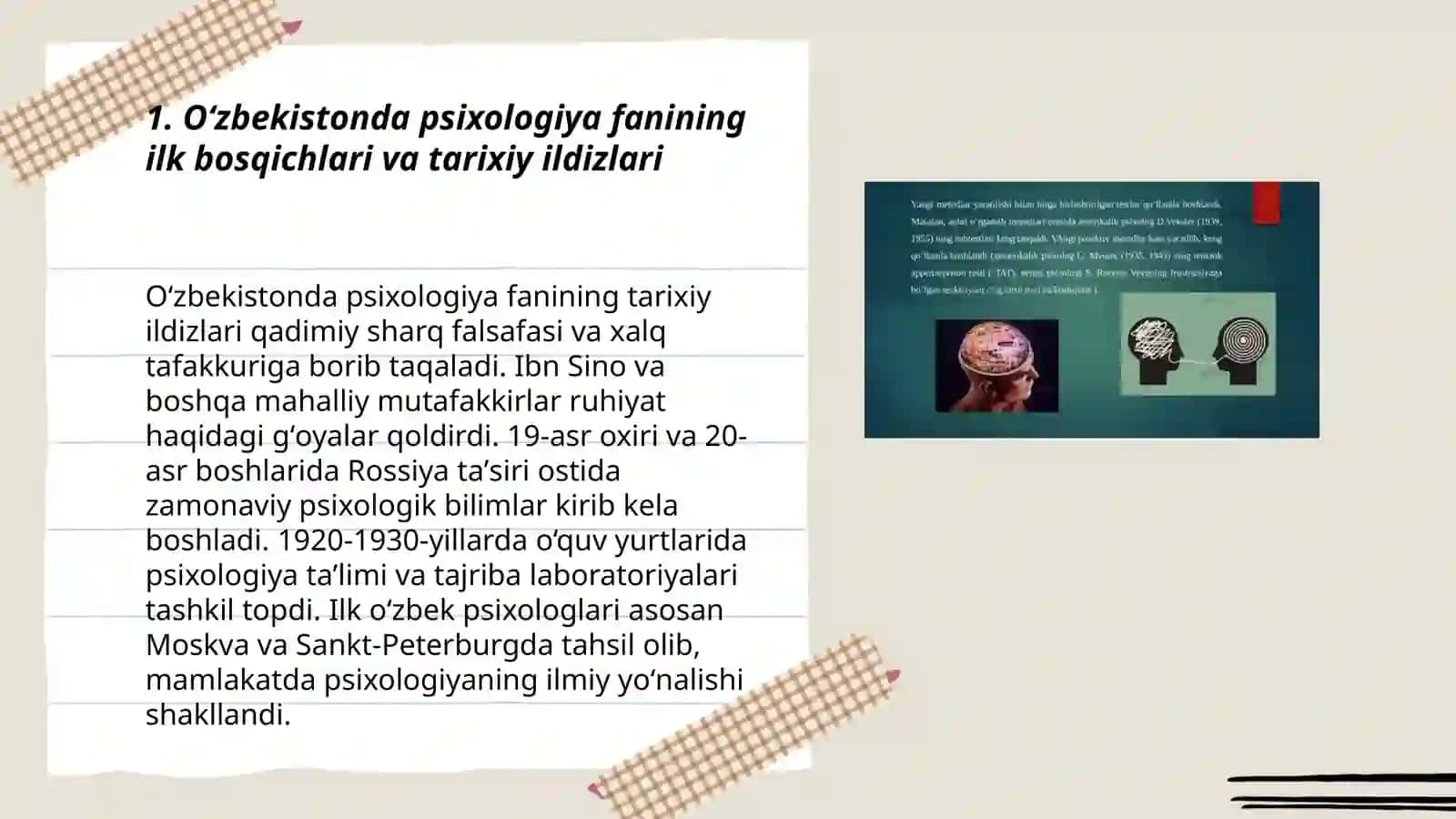 Oʻzbekistonda pisixologiya fanining rivojlanish tarixi 3
