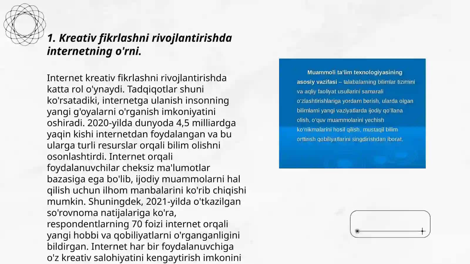 Kreativ fikrlashni rivojlantirishda internet texnologiyalari 3