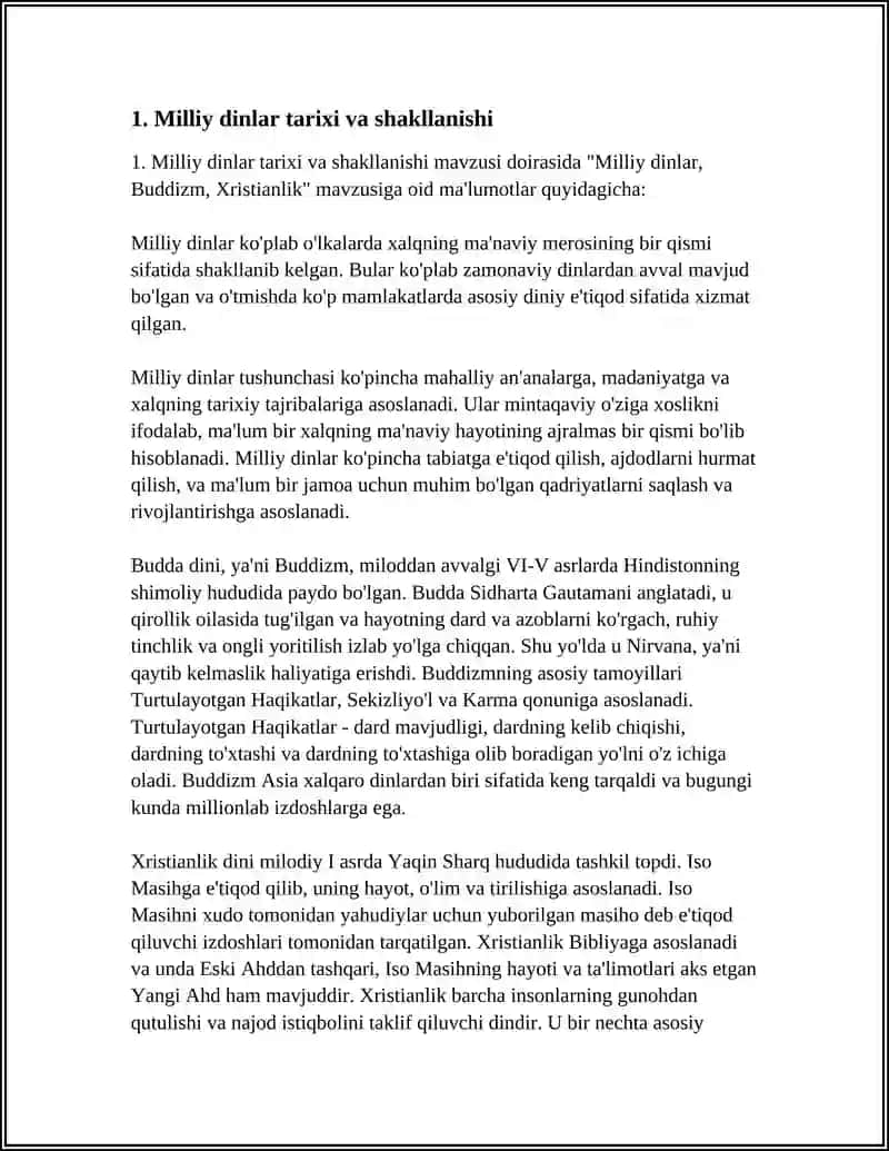 MILLIY DINLAR, BUDDAVIYLIK DINI, XRISTIYANLIK DINI 3