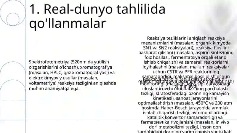 Reaksiya tezligining kimyoviy analizidagi órni 3