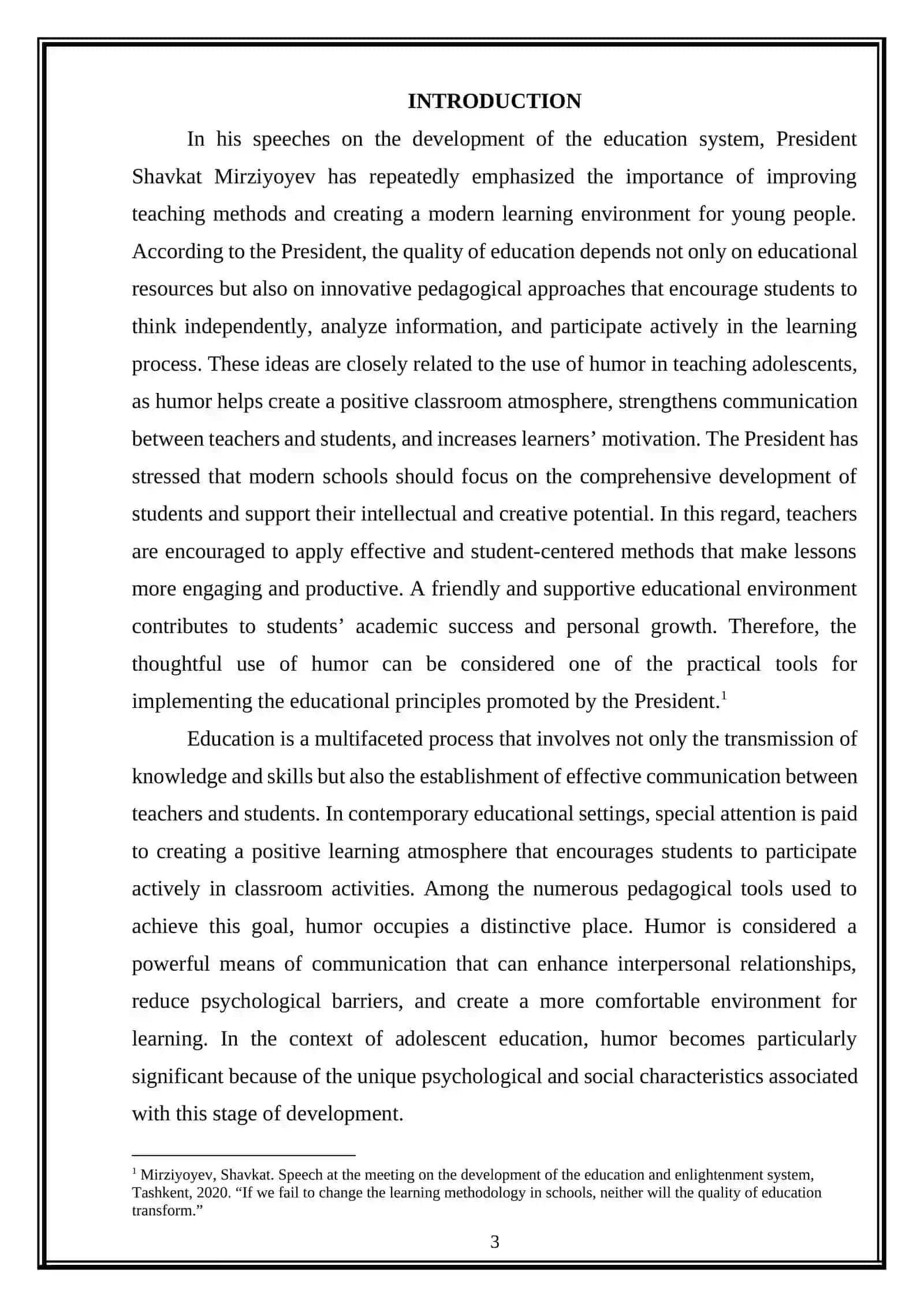 Role of humor in teaching adolescents 3