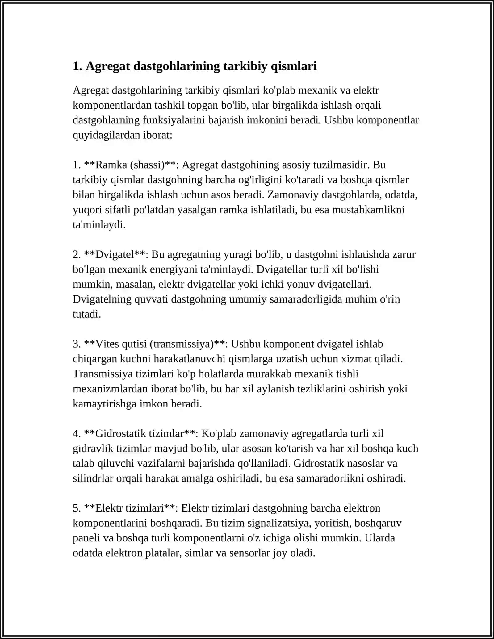 AGREGAT DASTGOHLARI UCHUN MOSLAMA 3