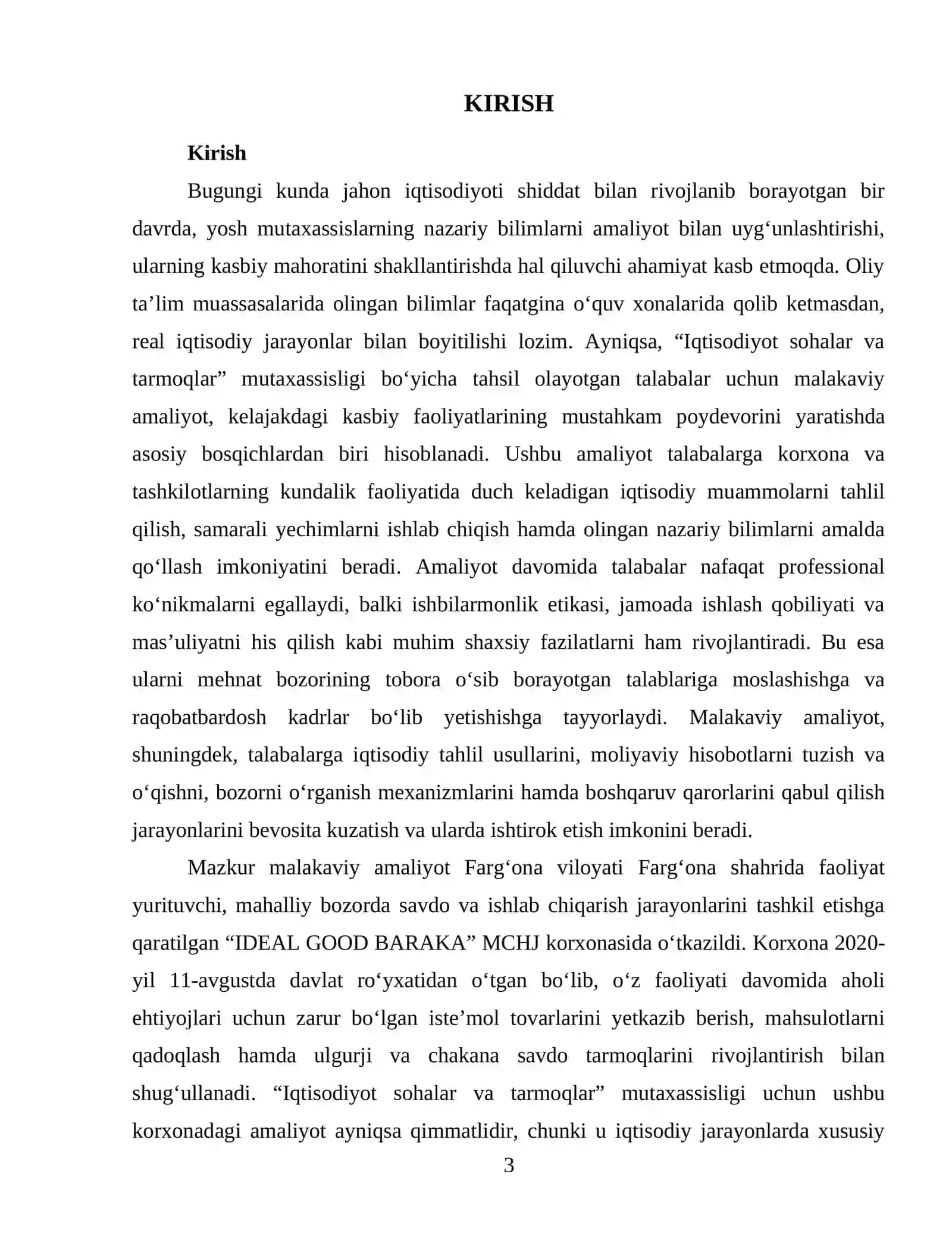 "IDEAL GOOD BARAKA" MCHJ 3