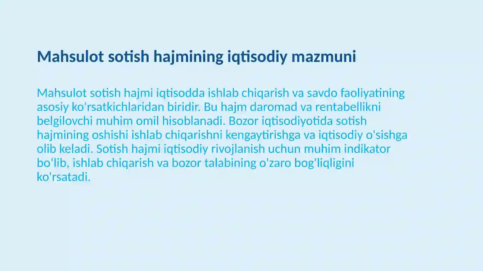 Mahsulot sotish hajmining iqtisodiy tahlili 3