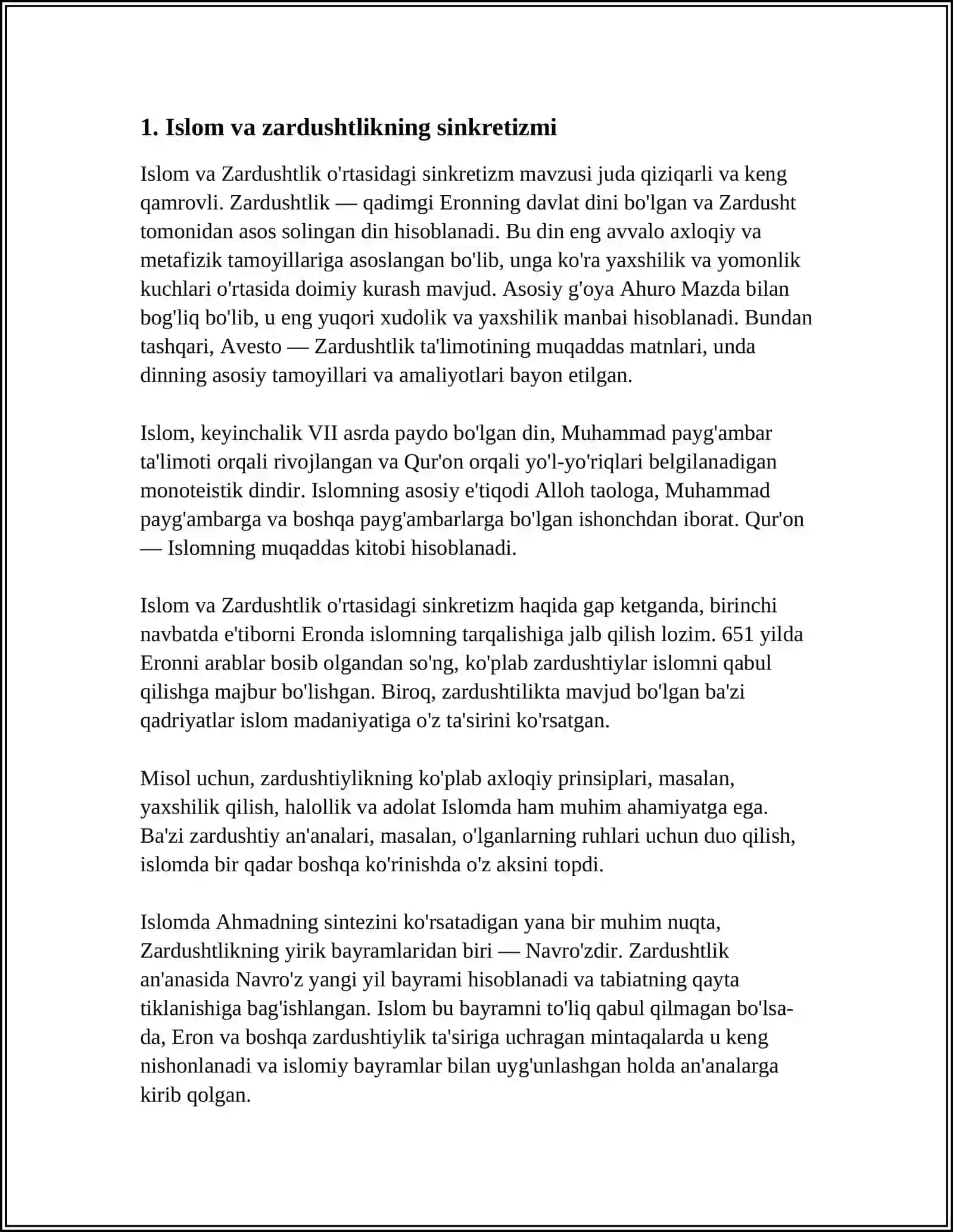 ISLOM DINI VA BOSHQA AQIDALARNING SENKRETLASHUV ORQALI PAYDO BOʻLADIGAN OQIMLAR TARIXI 3