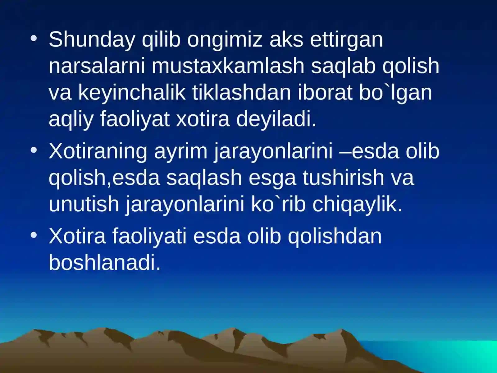 Xotira turlari klassifikatsiyasi 3