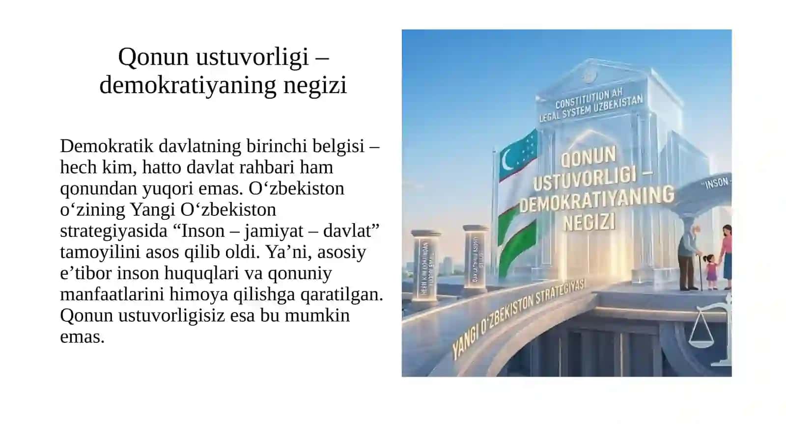 O‘zbekistonda qonun ustuvorligini ta’minlashning demokratik asoslari. 3