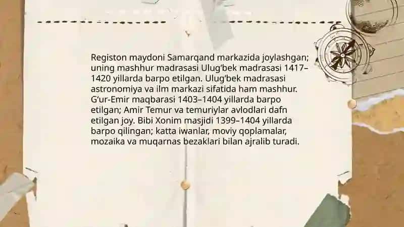 Amir Temur va temuriylar davri madaniyati va sanʼati 3