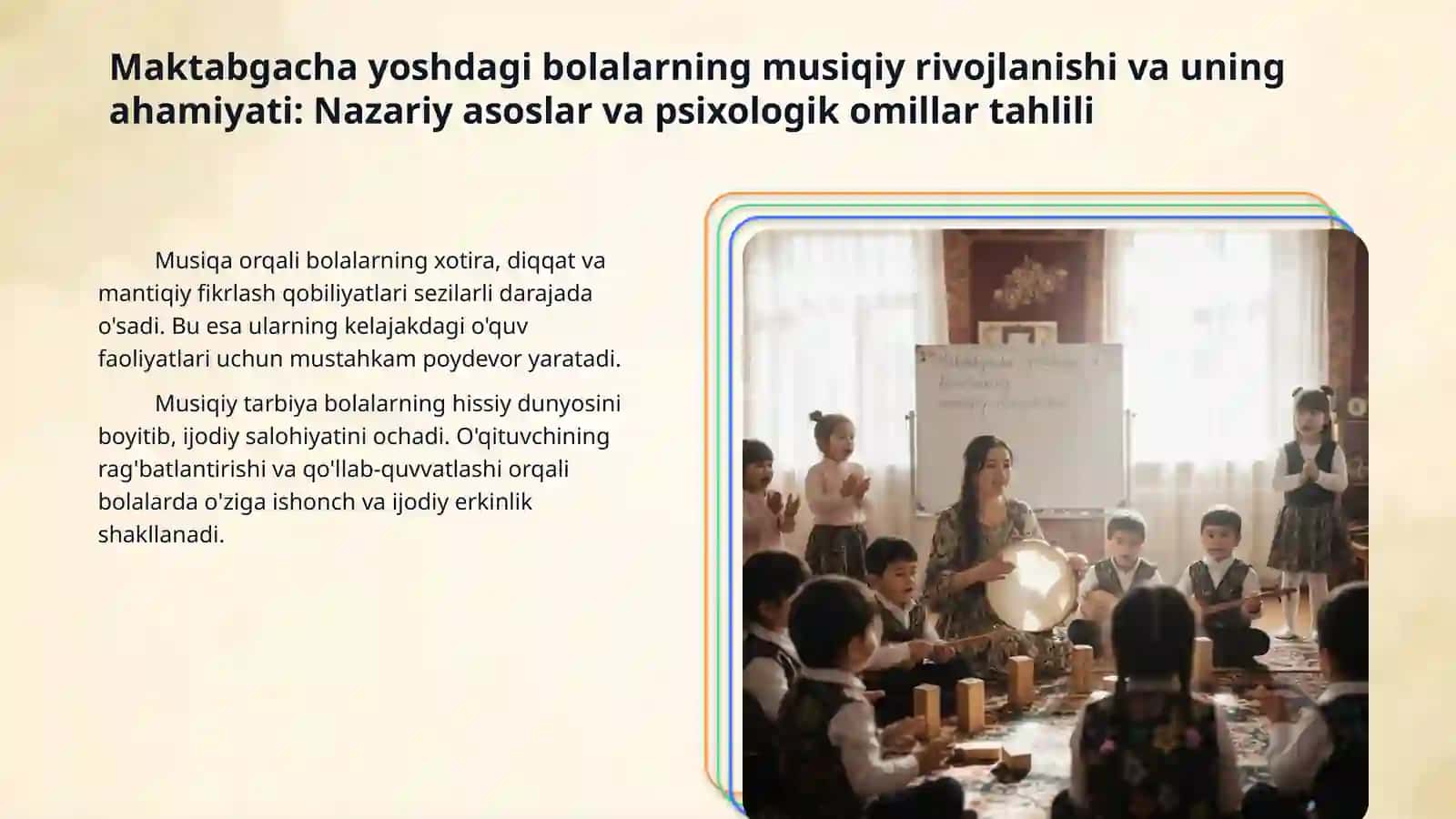 Maktabgacha yoshdagi bolalarga musiqiy tarbiya berish metodlari 3