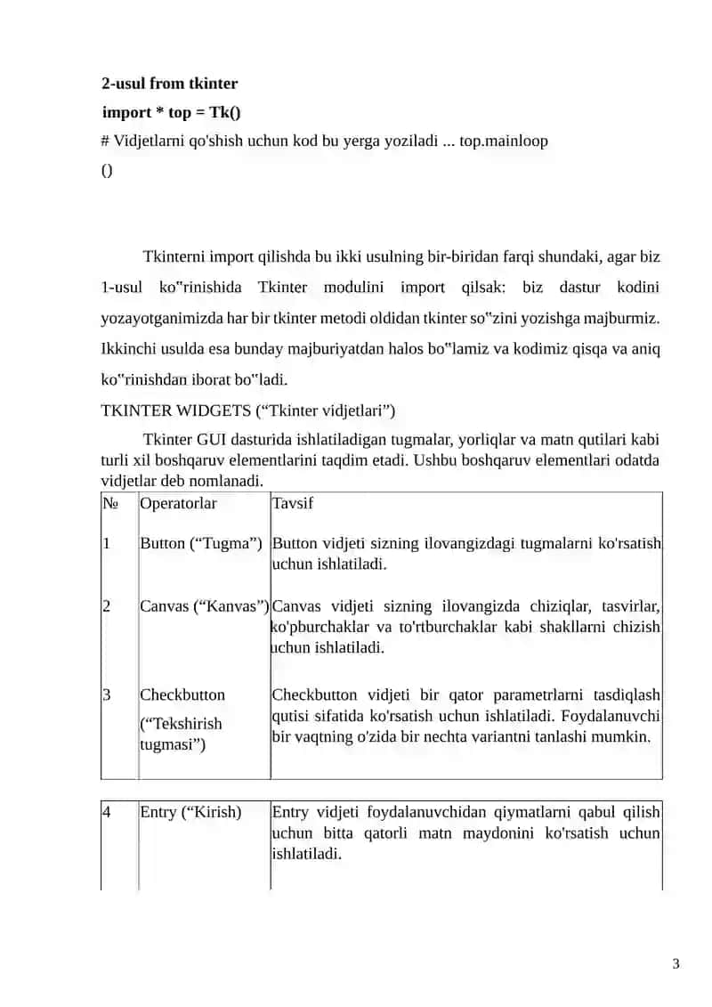 Tkinterlar bilan ishlash va animatsiyalar yaratish 3