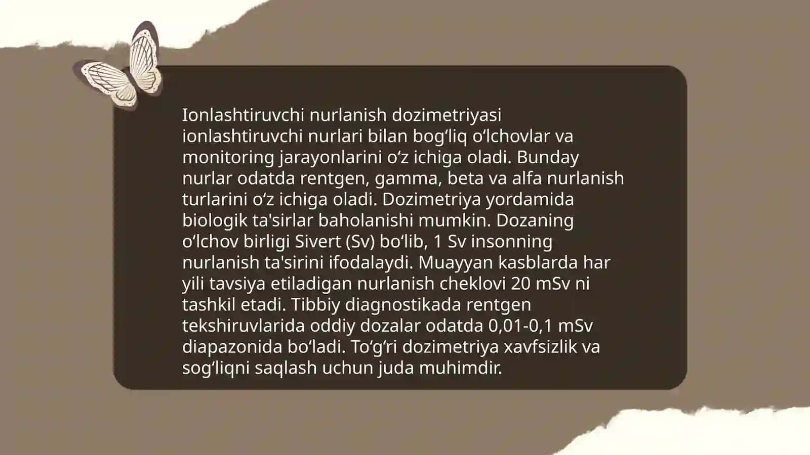 Dozimetriya metodlari. Dozimetrik asboblar tasnifi 3
