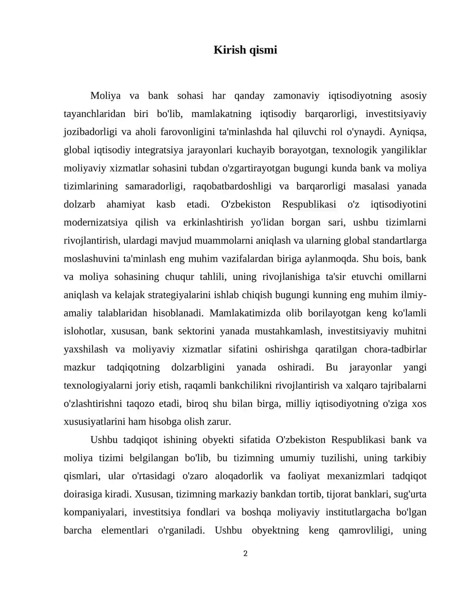 Bank va moliya sohasi tahlili 3